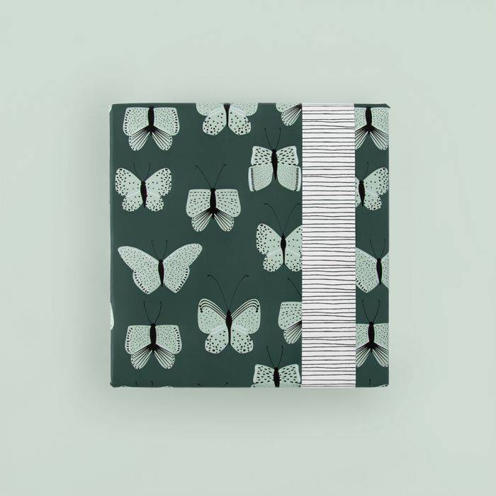 inpakpapier butterfly petrol blauw ijsbl