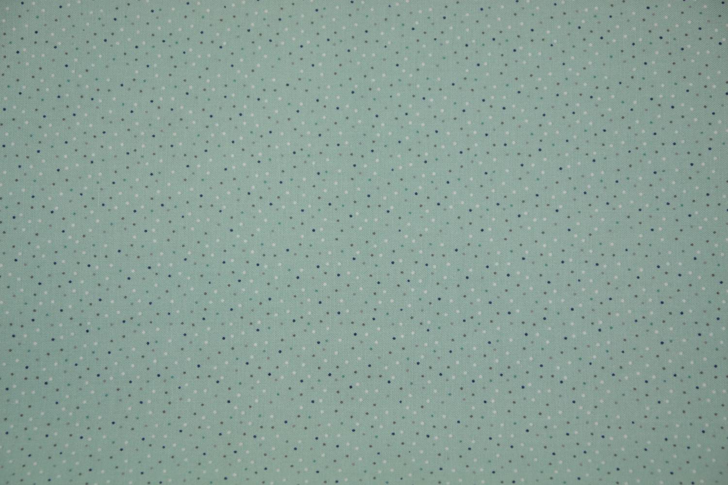 quiltstof-zeegroen-stipjes in grijs, wit