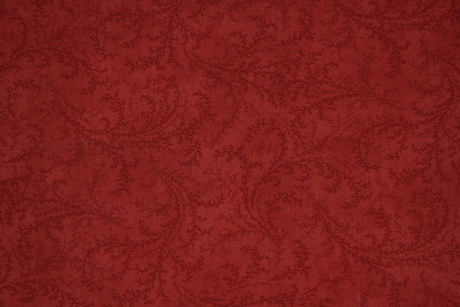 quiltstof-rood met donkerrode slingertak