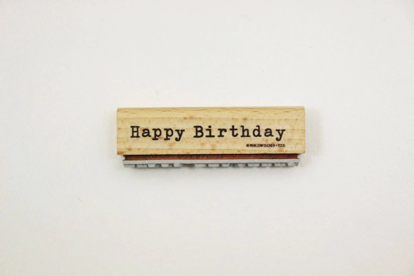 Houten stempel-Perlenfischer-Happy Birth.