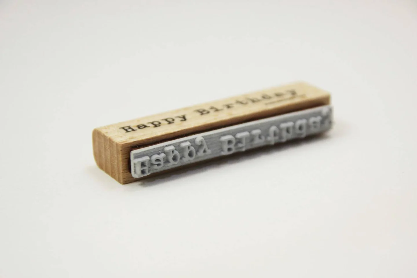 Houten stempel-Perlenfischer-Happy Birth.