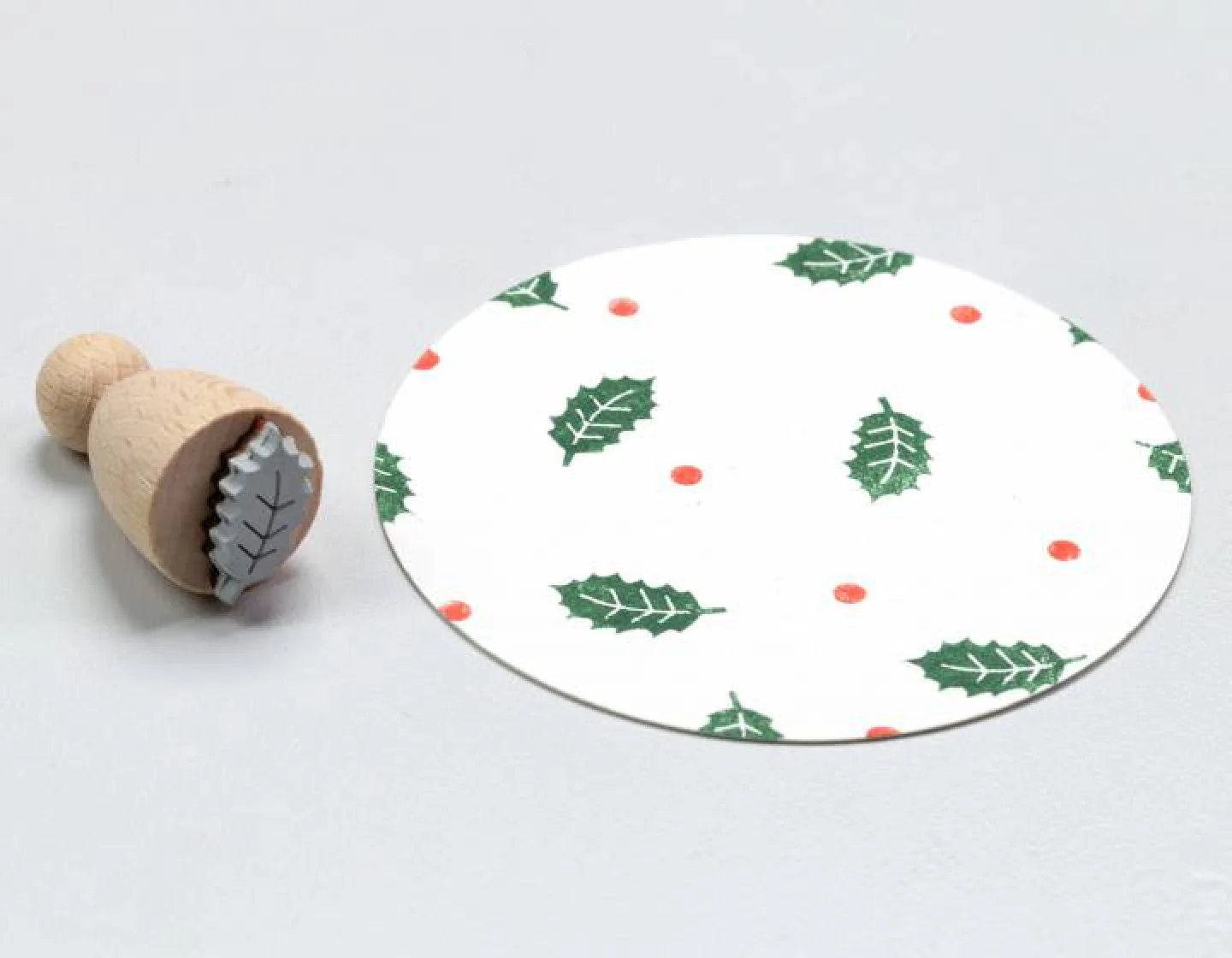 Houten stempel-Perlenfischer-hulstblad-1.
