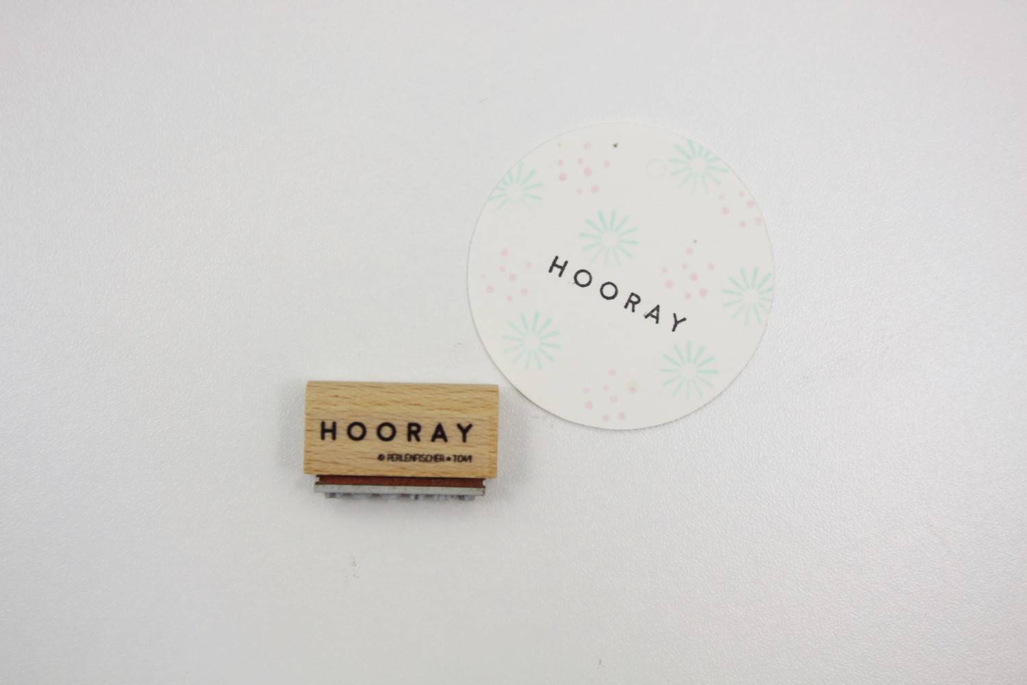 stempel hout hooray verjaardag feestje v