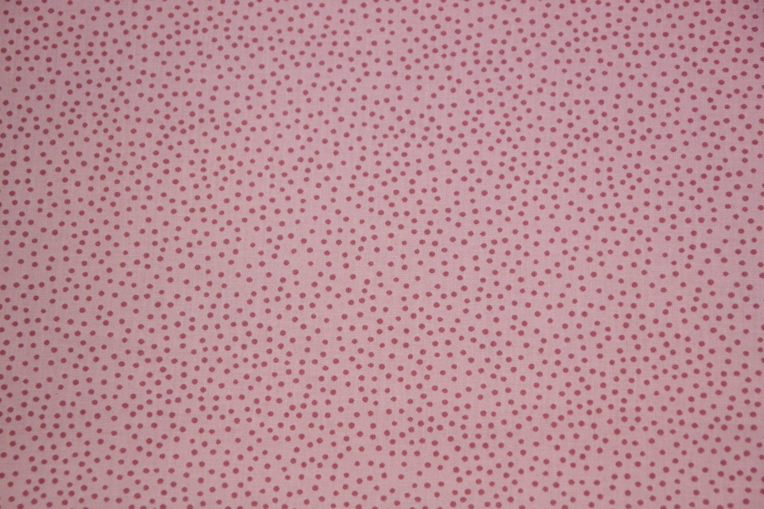quiltstof-Roze met donkerroze stipjes-De