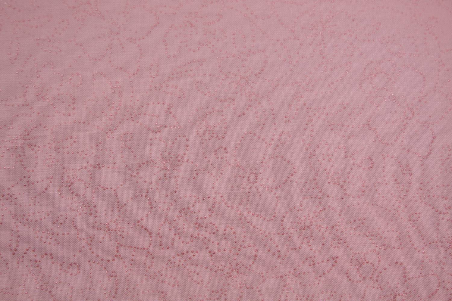 quiltstof-roze-bloempatroon stipjes-Mayw