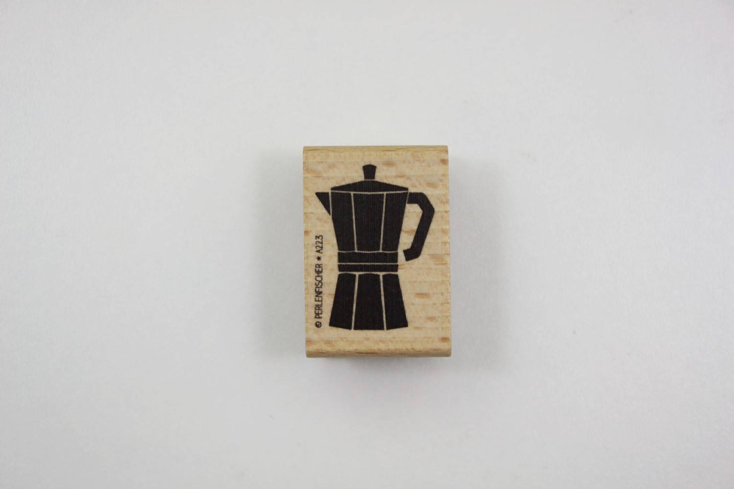 stempel hout koffiepot caffetiere coffee