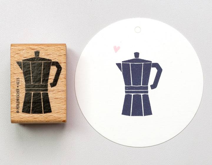 stempel hout koffiepot caffetiere espres