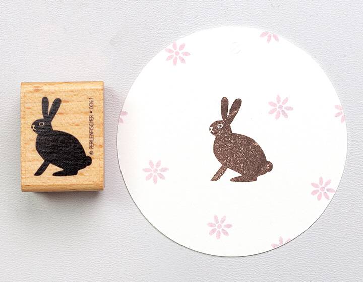 stempel hout haas hare bosdieren perlenf