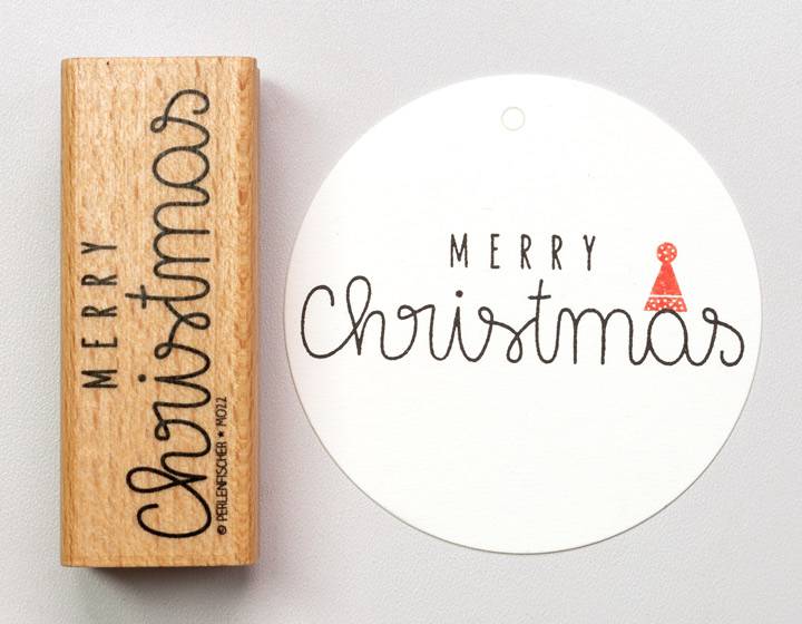 stempel hout merry christmas stempel ker