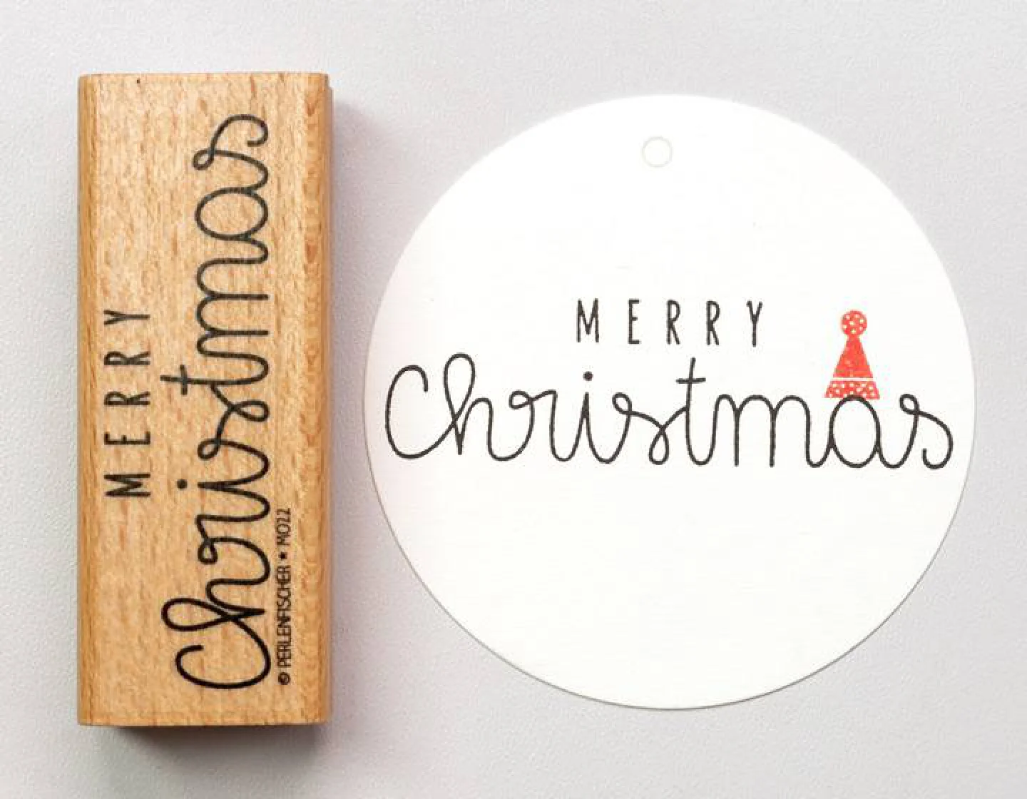 stempel hout merry christmas stempel ker.