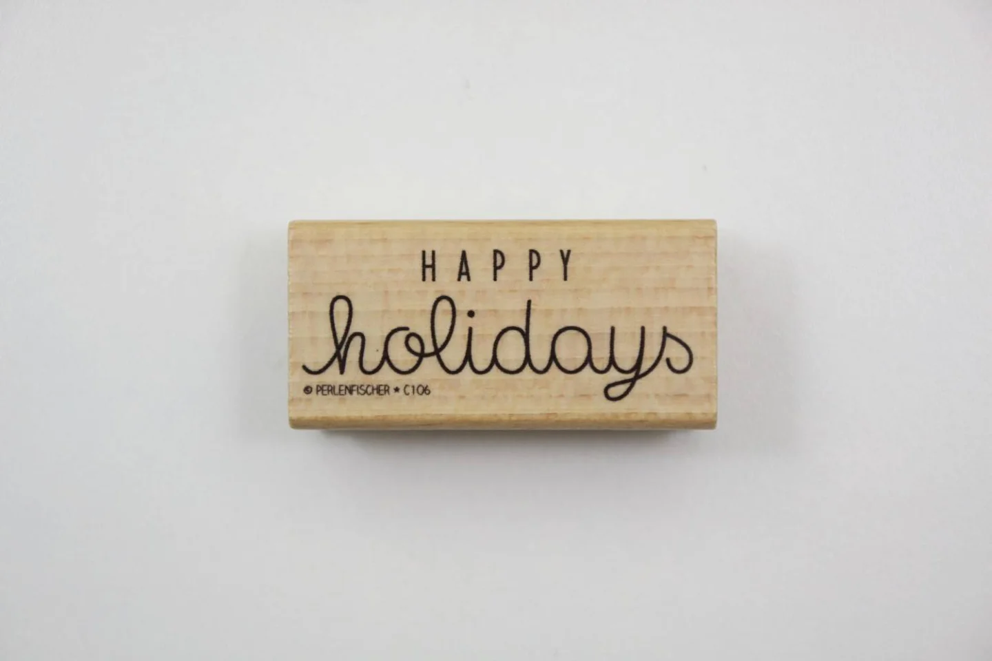 stempel hout happy holidays perlenfische.