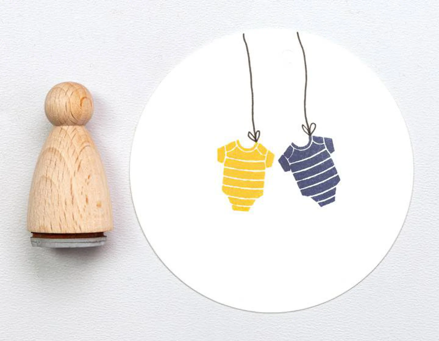 stempel hout rompertje romper baby babys.