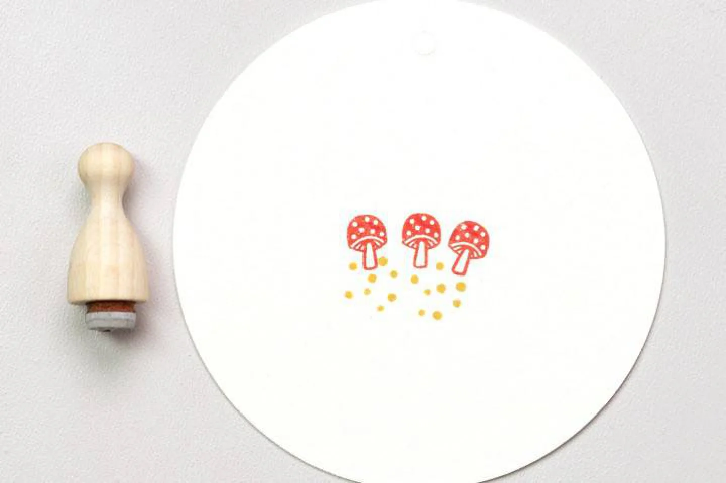 stempel hout mini paddenstoeltje natuur-.