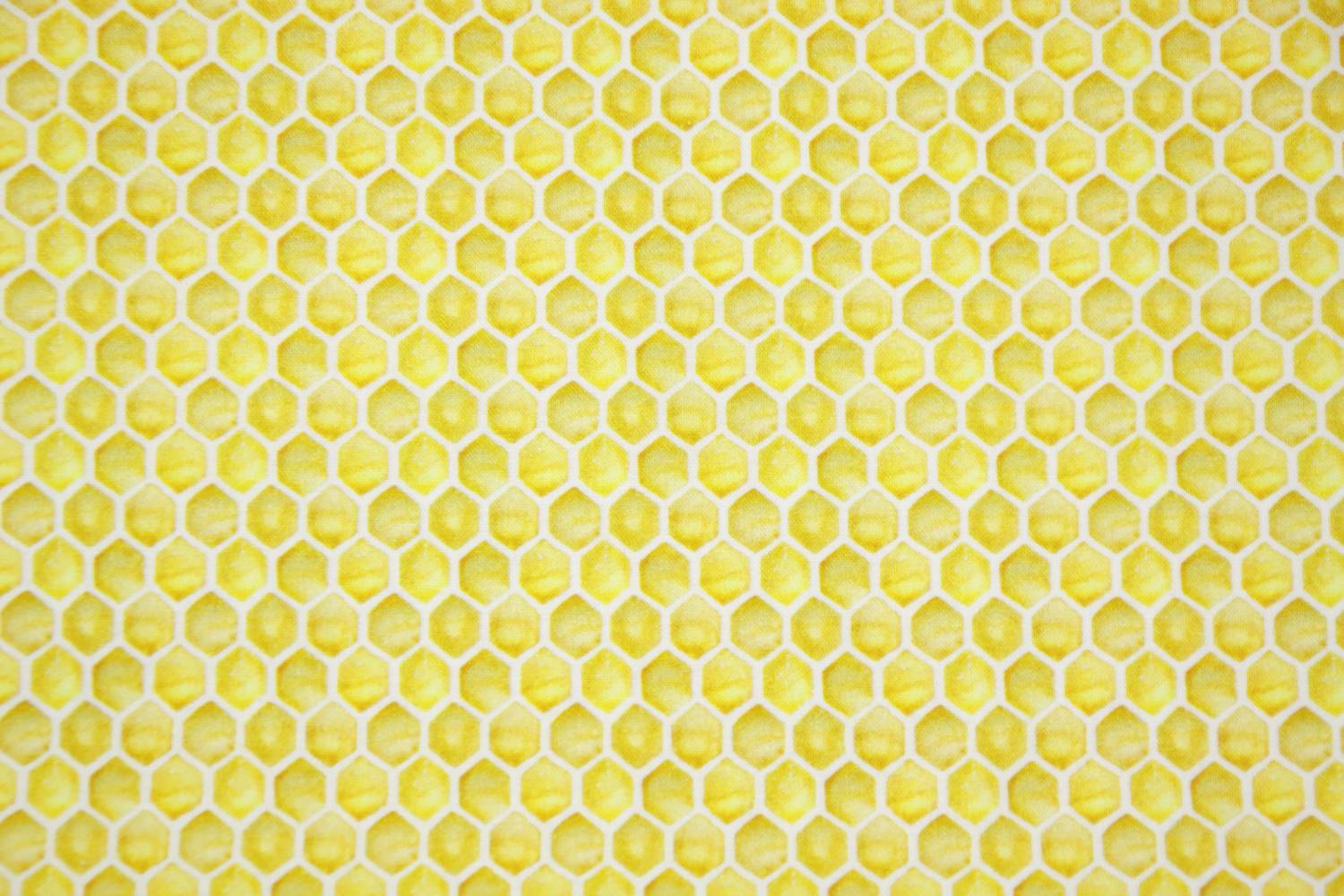 quiltstof-Geel met witte honingraat-Stel