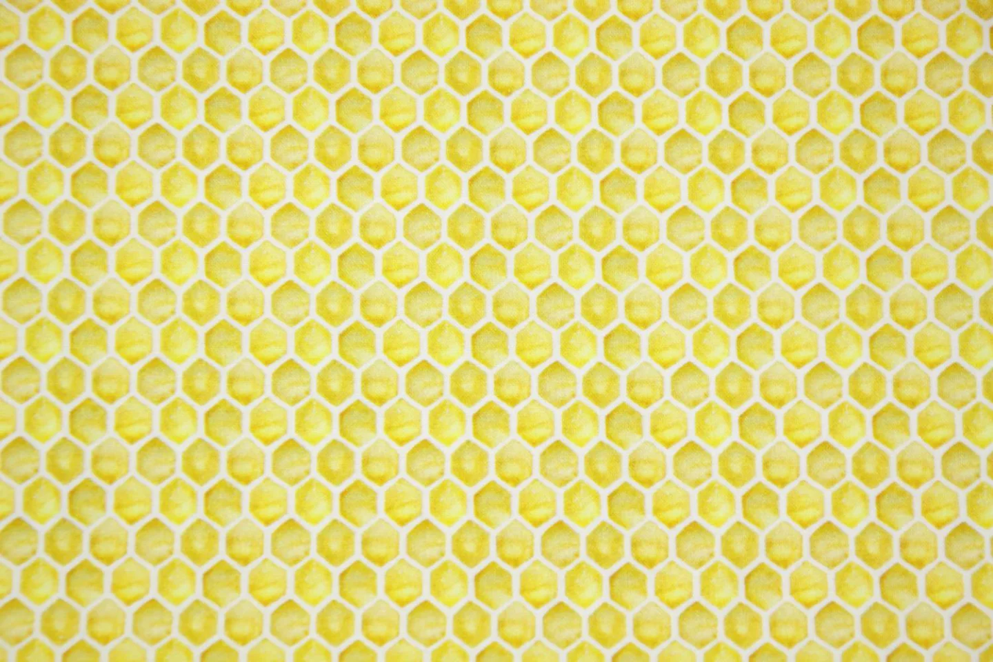 quiltstof-Geel met witte honingraat-Stel.