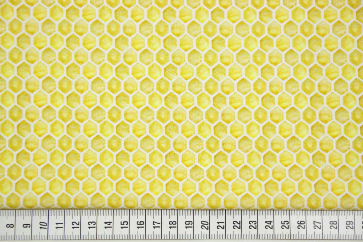 quiltstof-Geel met witte honingraat-Stel.