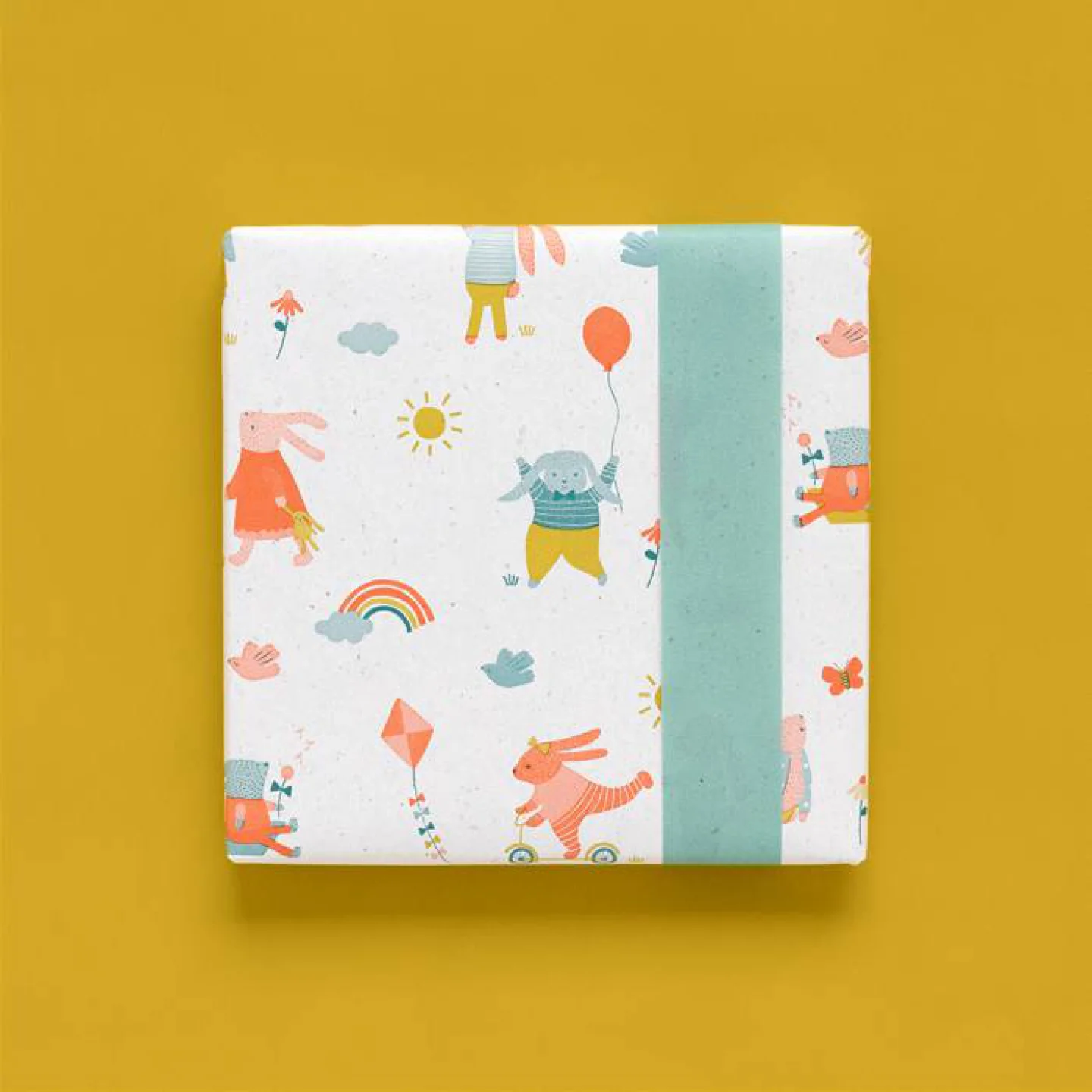hip inpakpapier konijntjes kinderpapier.