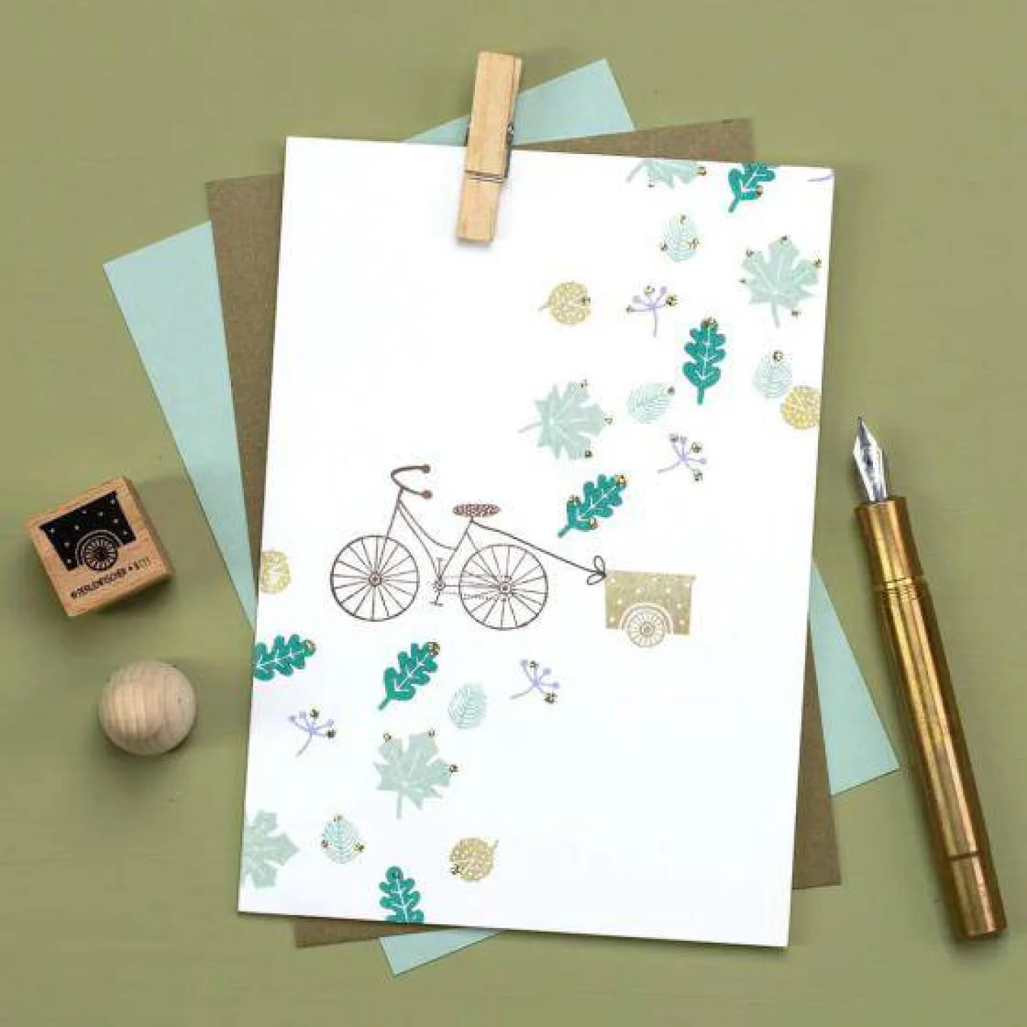 Houten stempel-Perlenfischer-eikenblad-1.