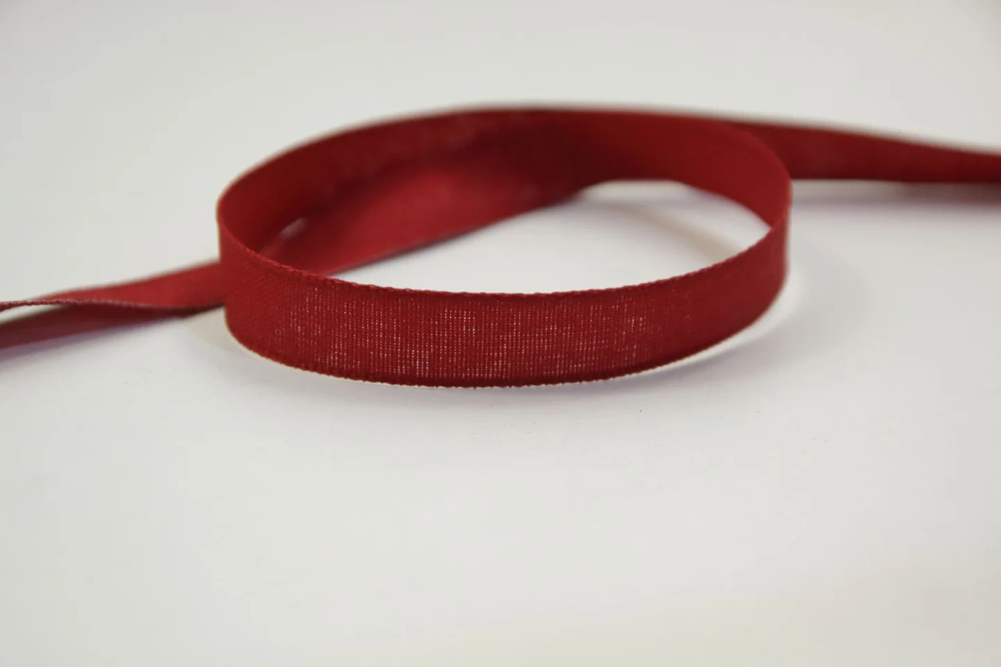 Lint-warm rood-katoen-Per meter-12 mm br.