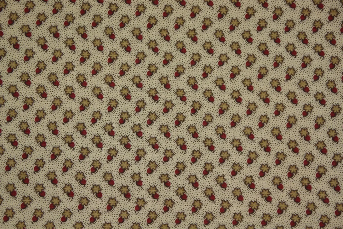 quiltstof-Beige-zand bloemetje op bruine.