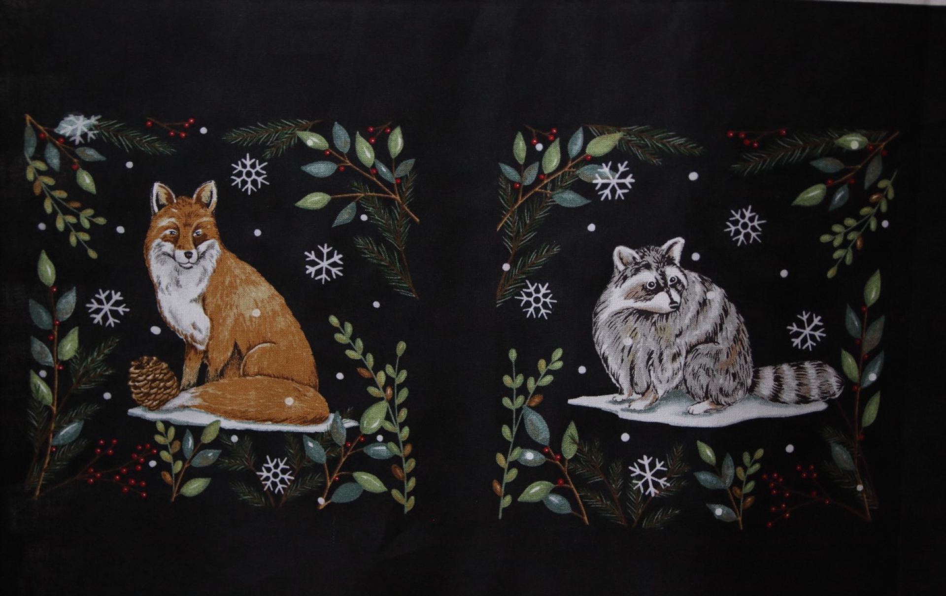 Panel zwart-Woodland Winter-Moda- Deb St