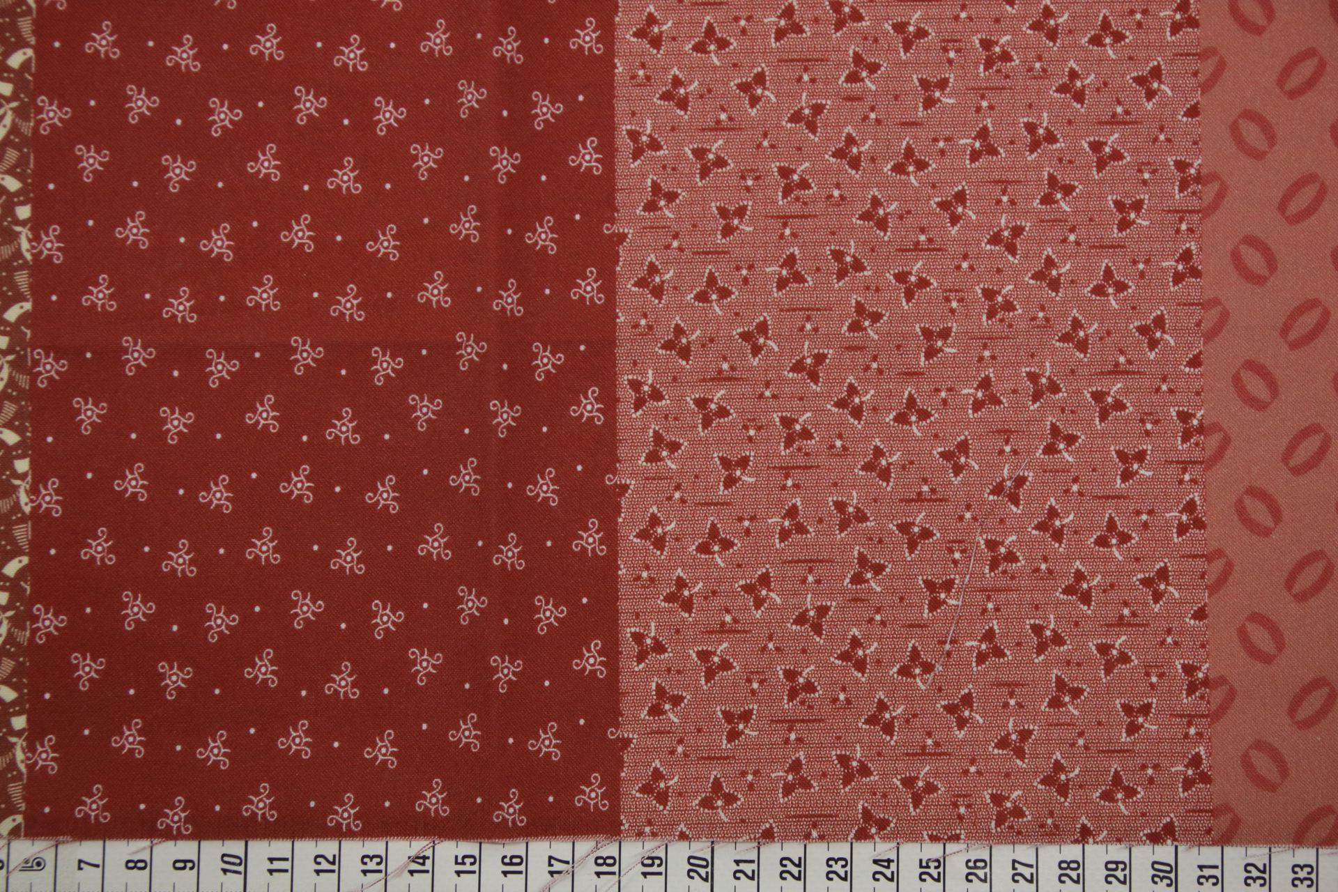 quiltstof-Roze en rood, per 25 cm-Marcus