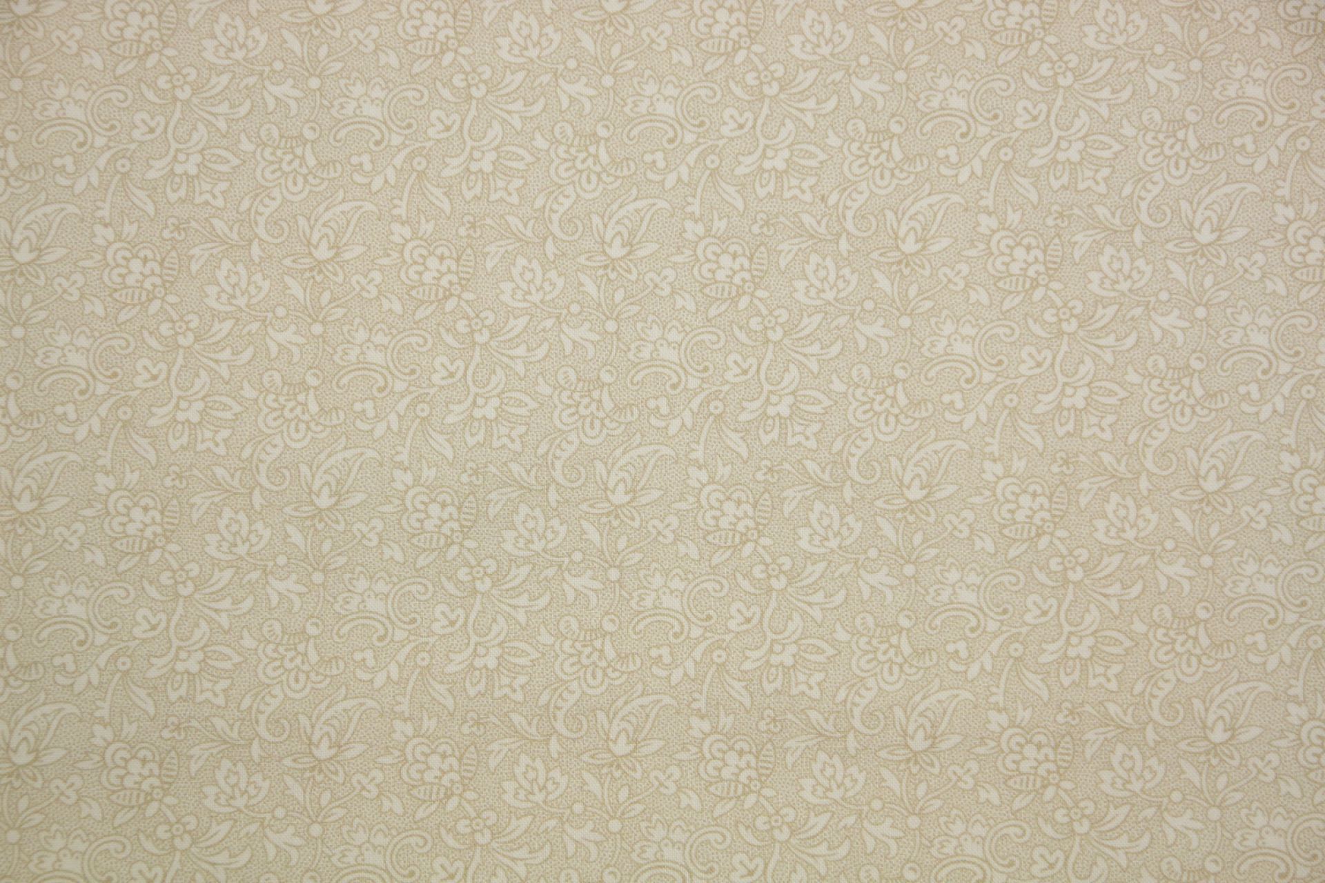 quiltstof-Beige gespikkeld met bloemetje