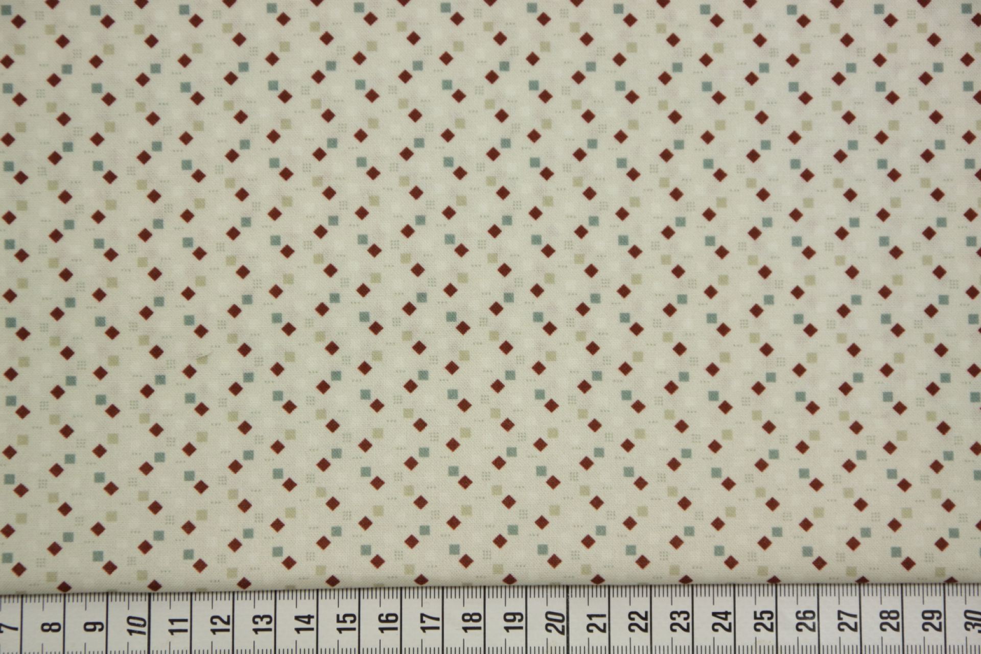 quiltstof-Heel licht taupe, blokjes in r