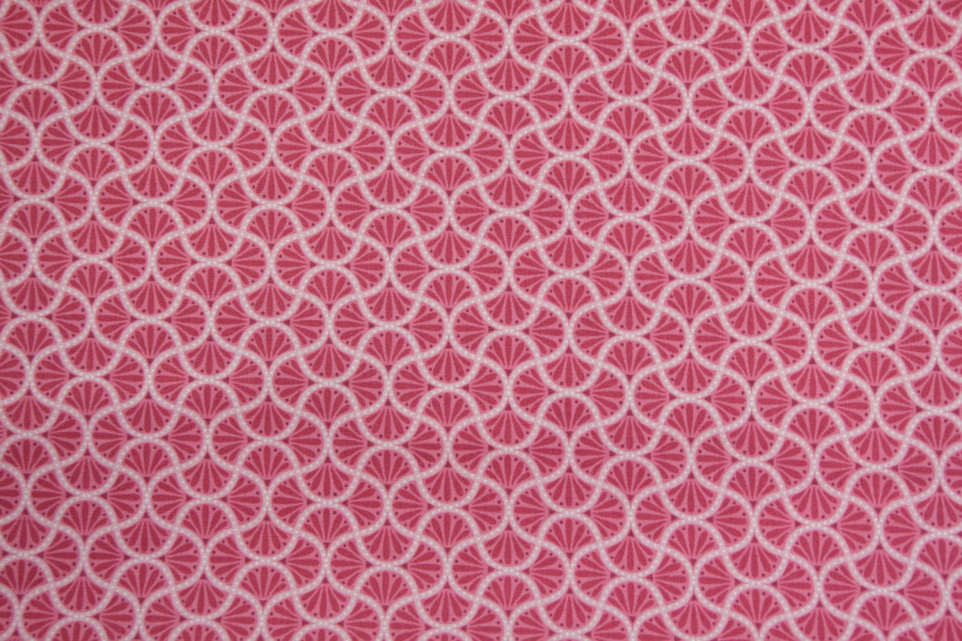 quiltstof-Donkerroze met palmbladeren mo