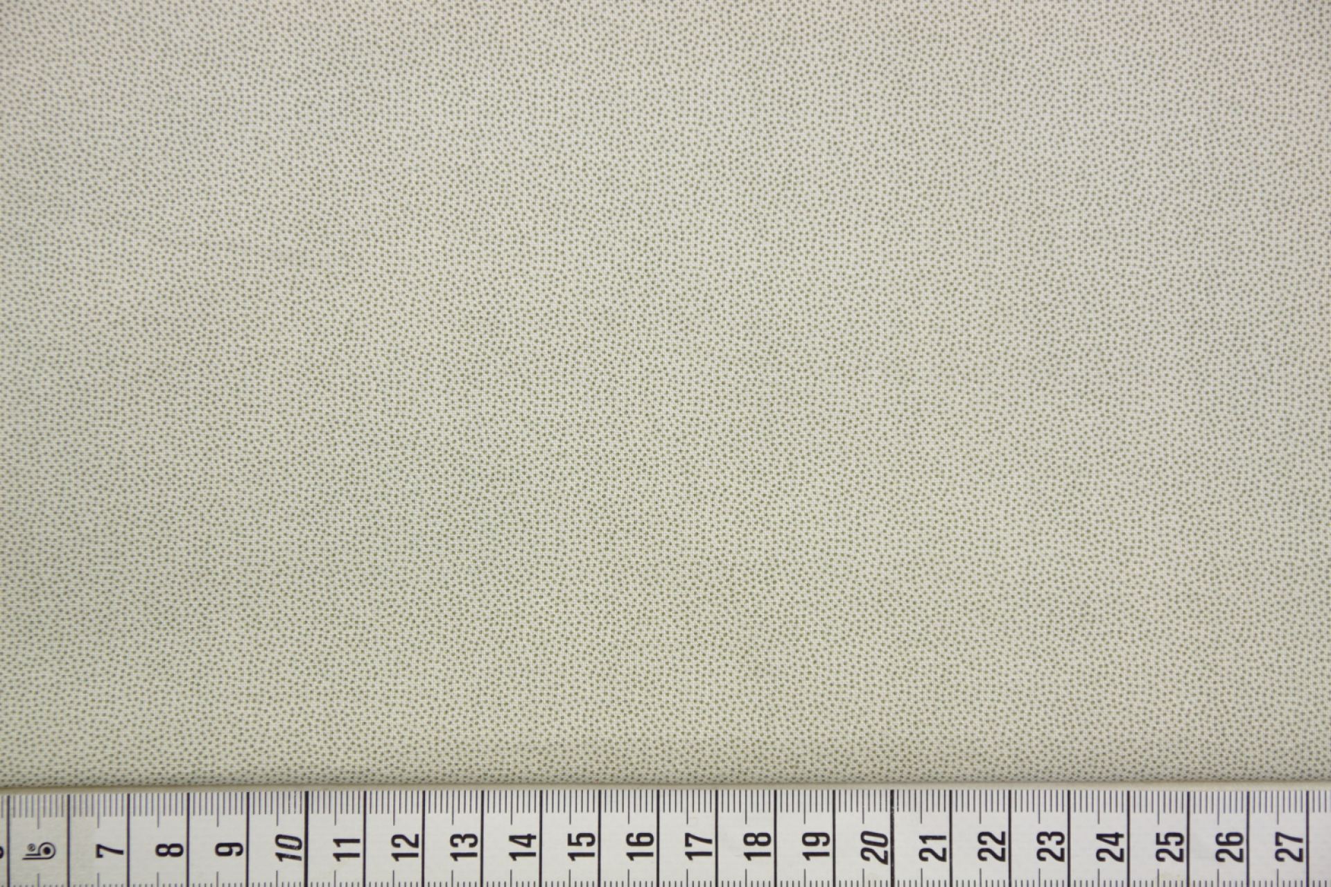 quiltstof-Ivoor met donkermosgroen stipj