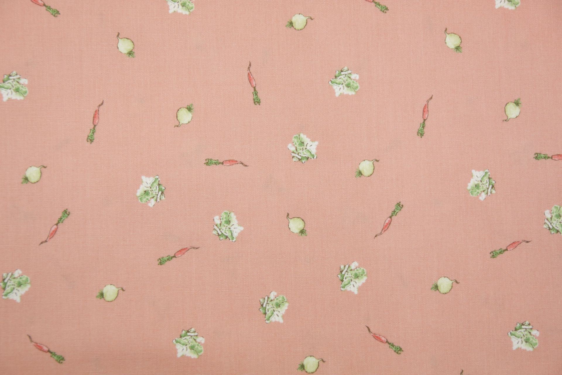 quiltstof-Zalmroze met groenten-Riley Bl