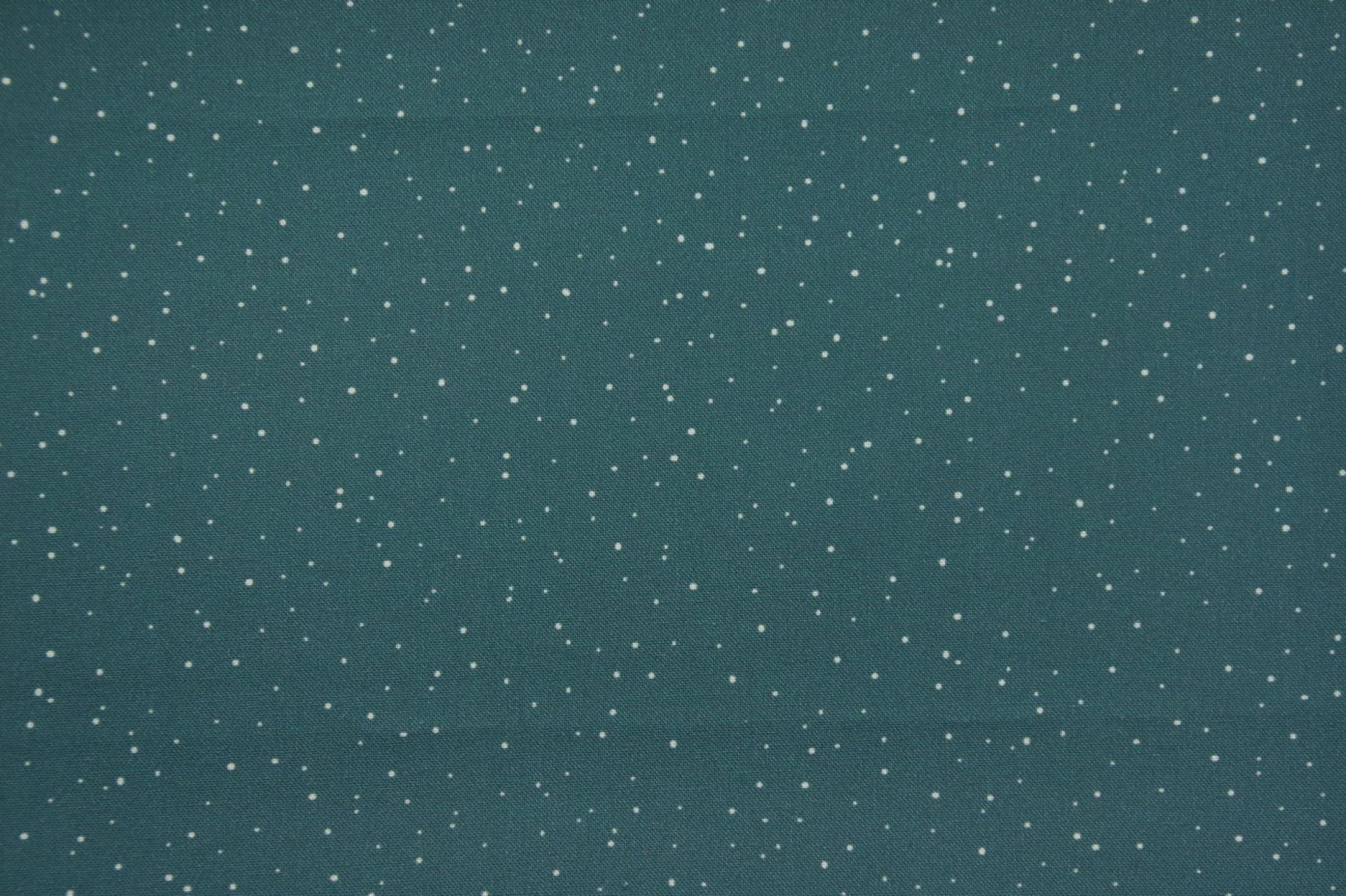 quiltstof-Petrol met wit stipje - Moda-p