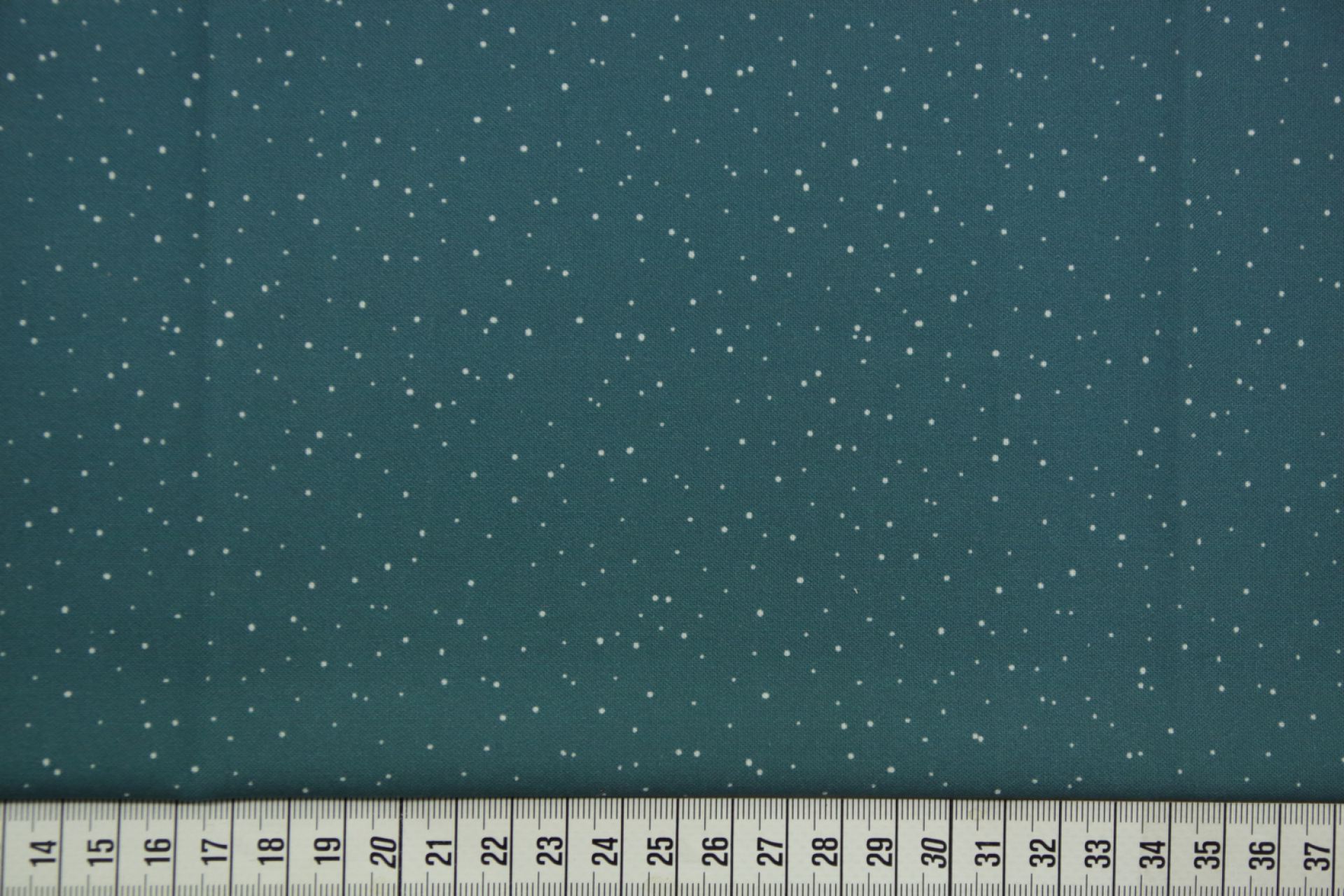 quiltstof-Petrol met wit stipje - Moda-p