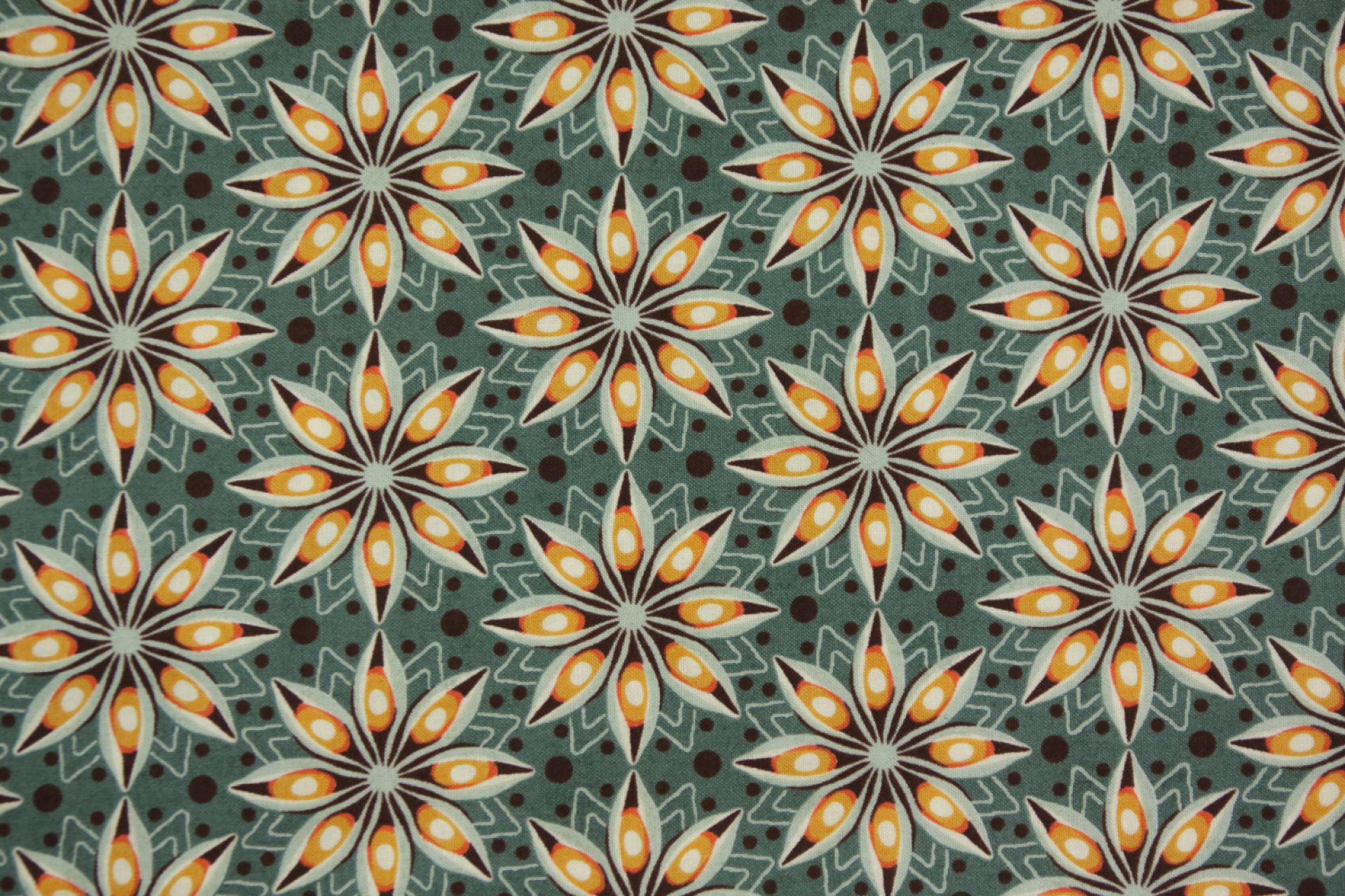 quiltstof-Donker zeegroen met stervormig