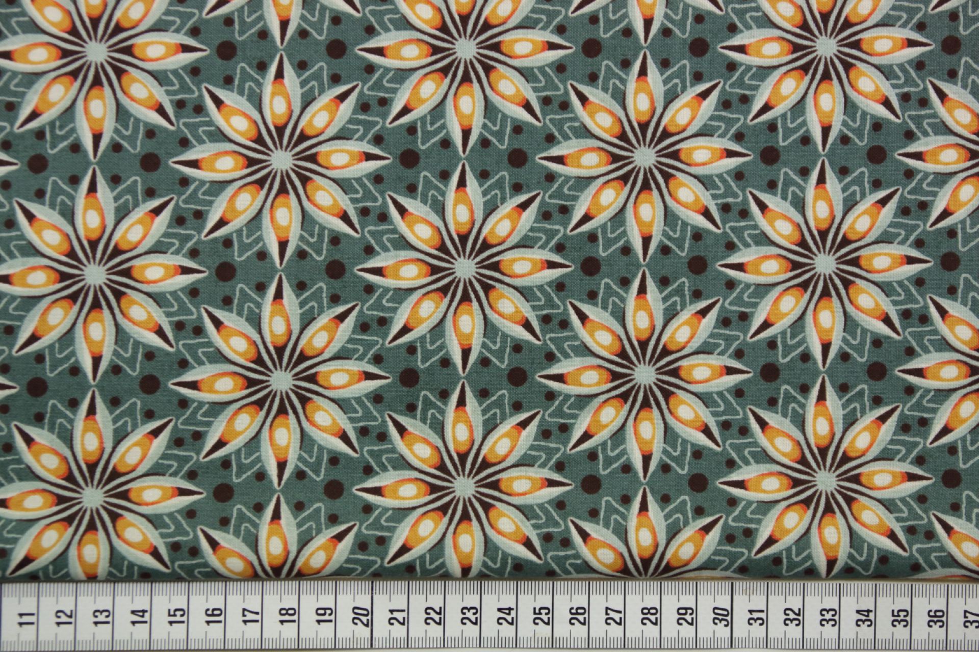 quiltstof-Donker zeegroen met stervormig