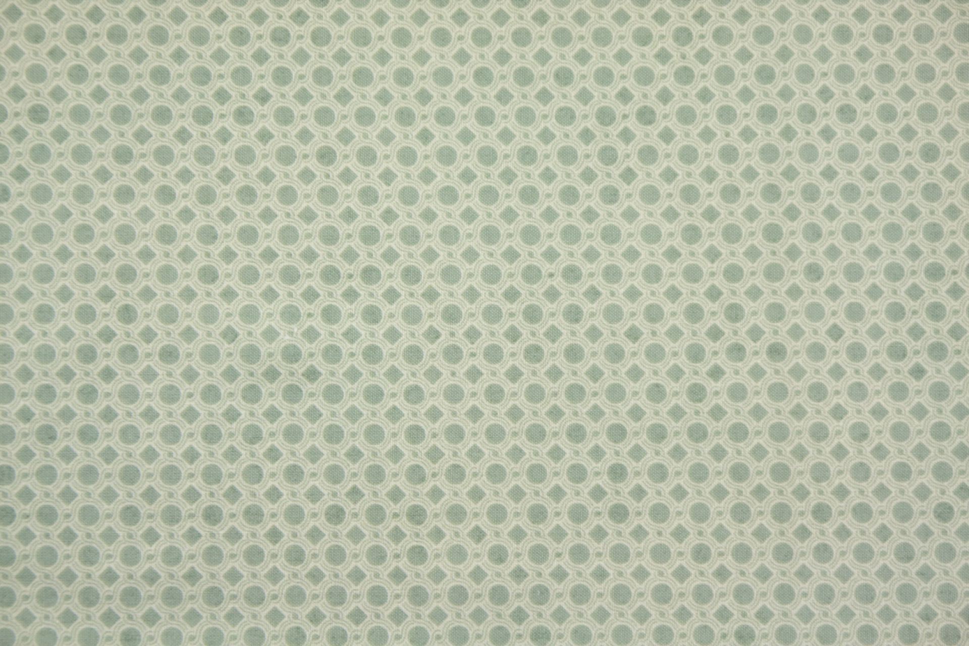 quiltstof-Ivoor met zeegroen stip-en rui