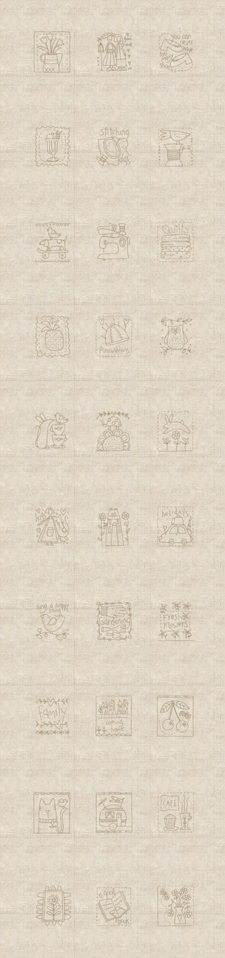 quiltstof- stitchery panel -Ecru-panel-H