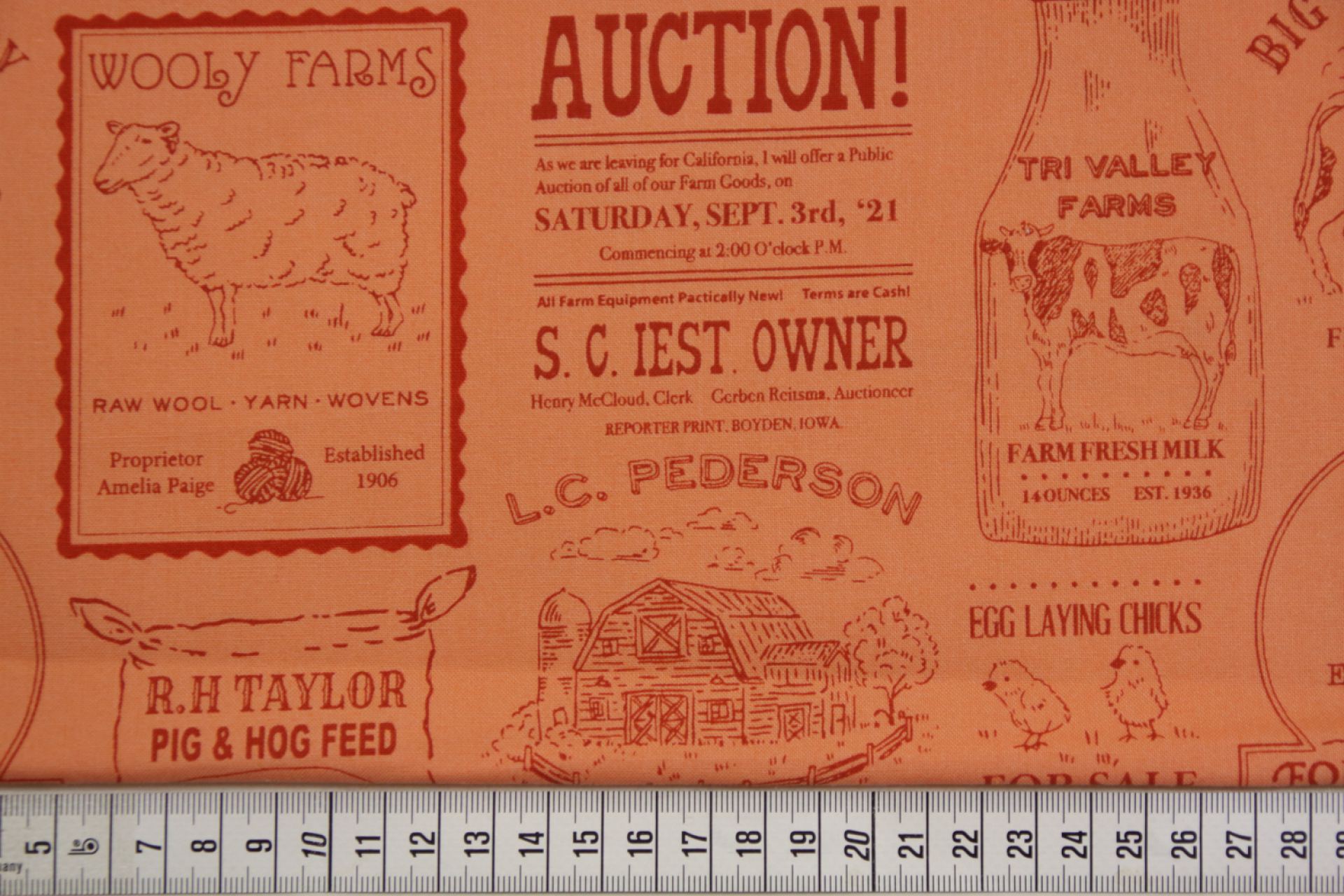 quiltstof-Zalmoranje met reclameborden b