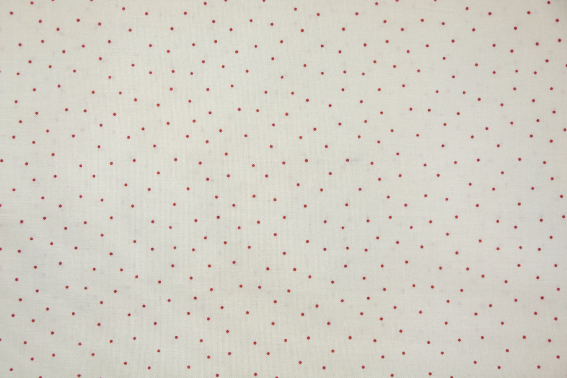 quiltstof-Ivoor met rood stipje-Maywood-