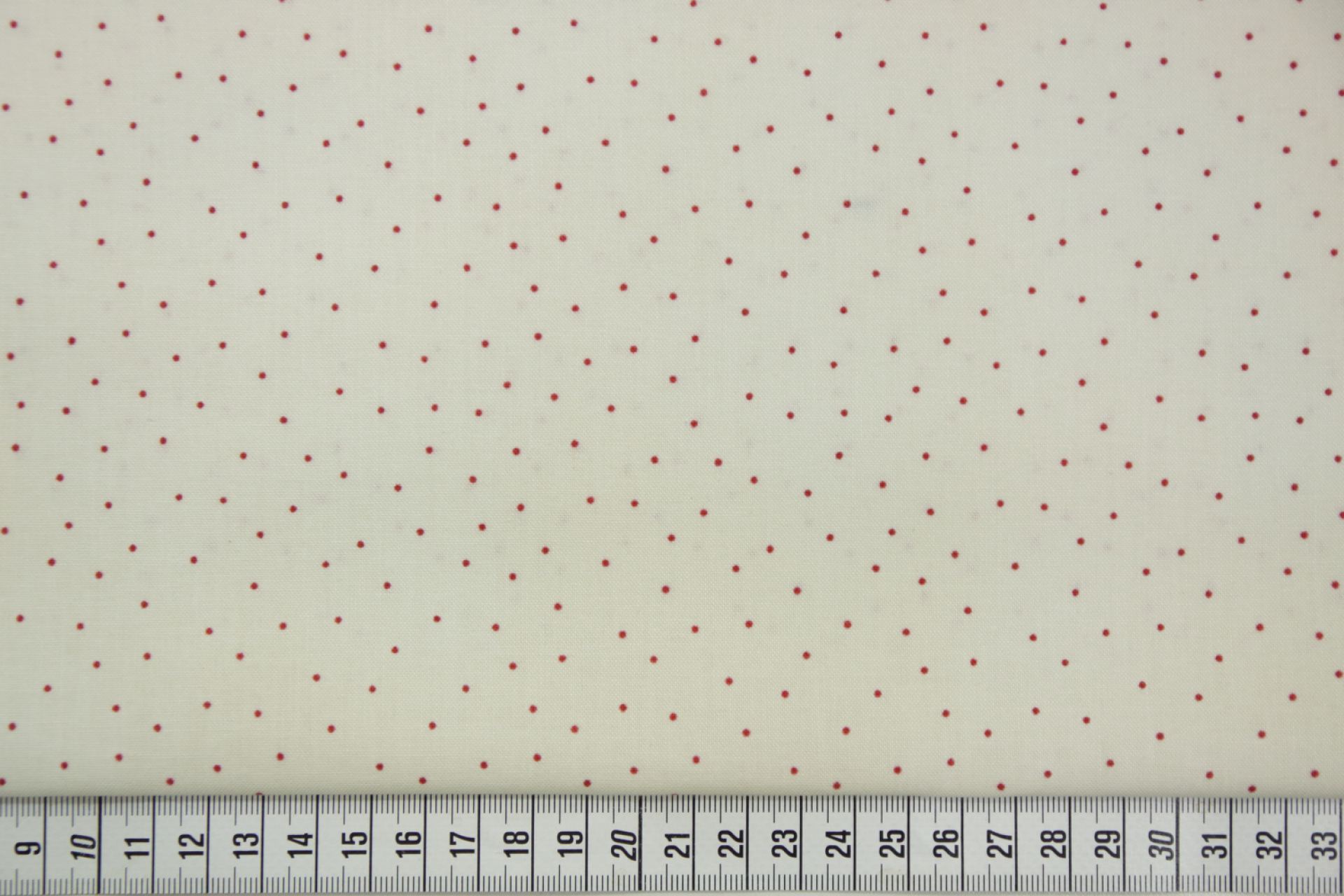 quiltstof-Ivoor met rood stipje-Maywood-