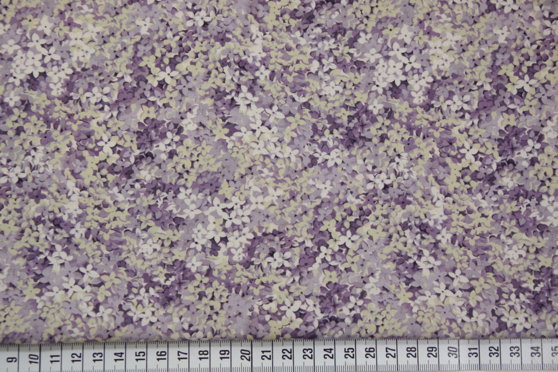 quiltstof-Donker paars met hortensiabloe