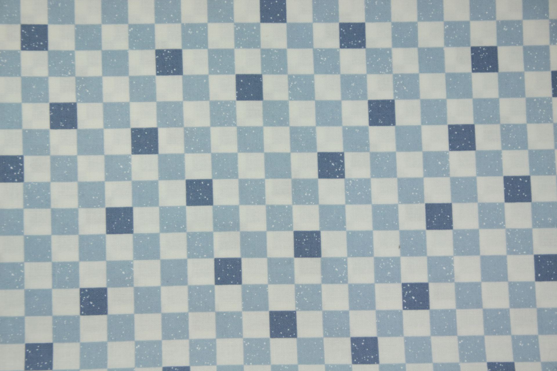 quiltstof-Ivoor met blauw ruitje-Moda-Mo