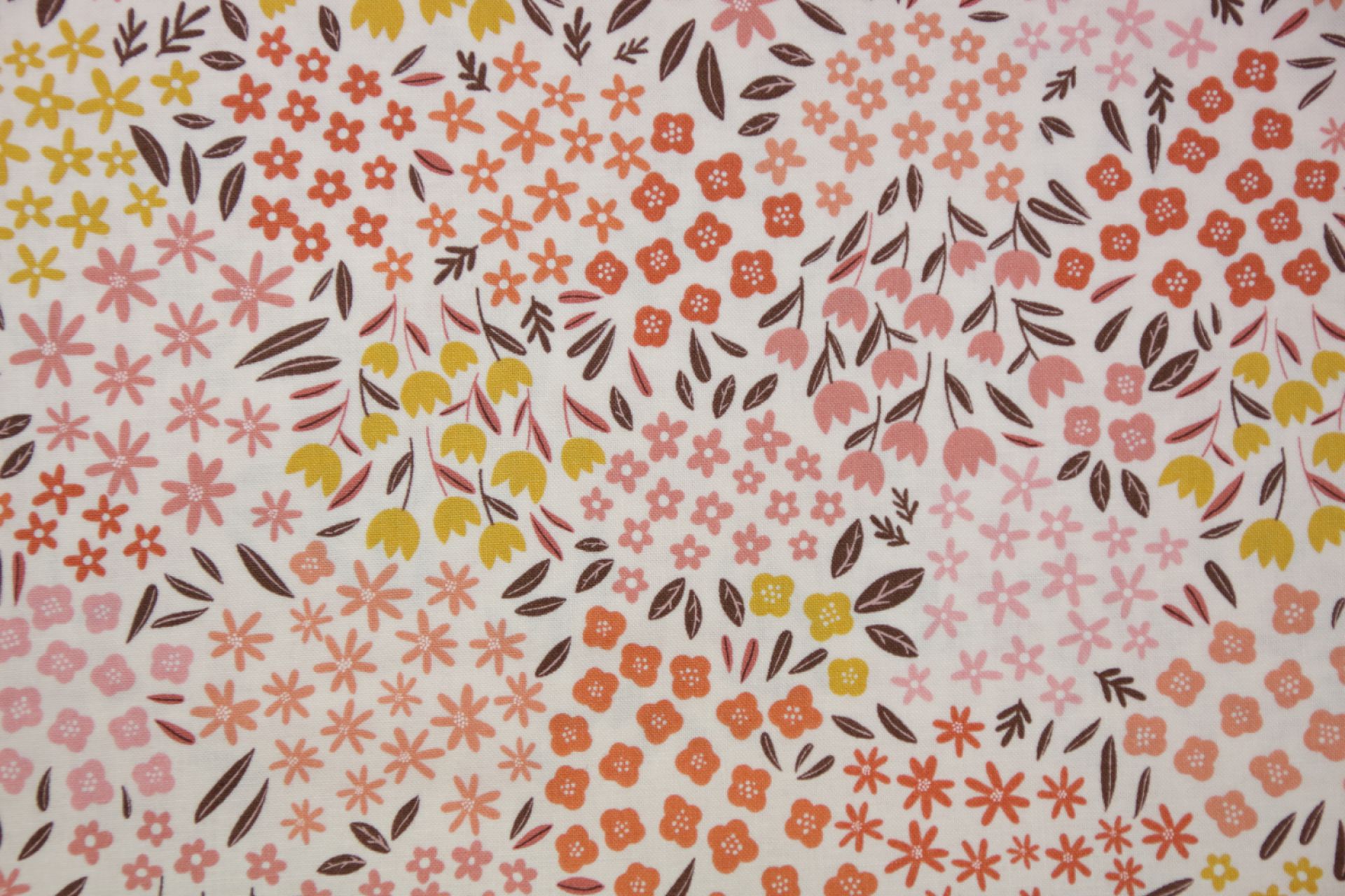 quiltstof-Zachtroze met bloemenveldjes i