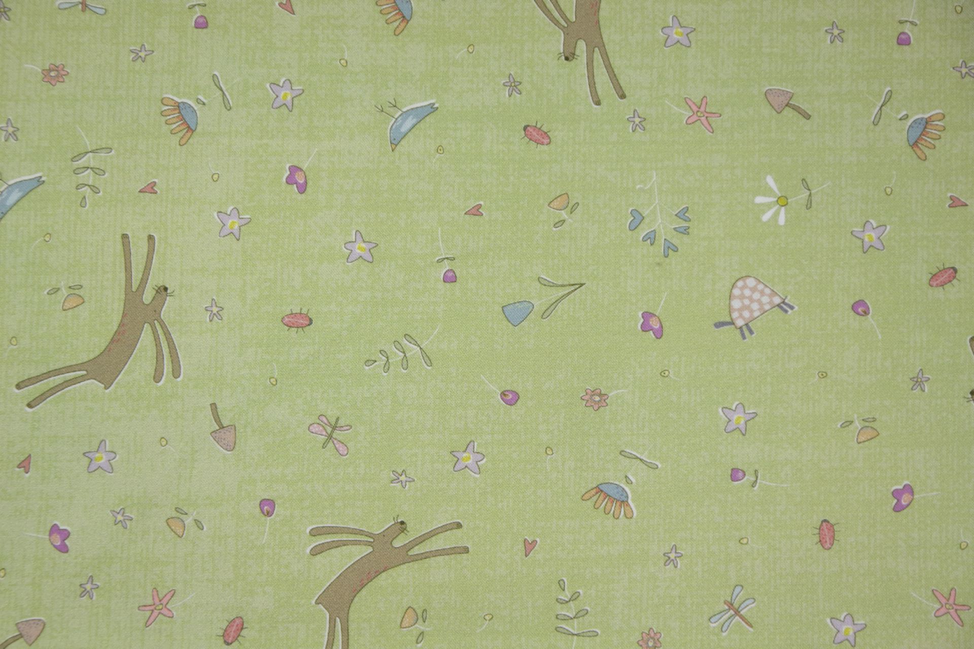 quiltstof-Licht groen met o