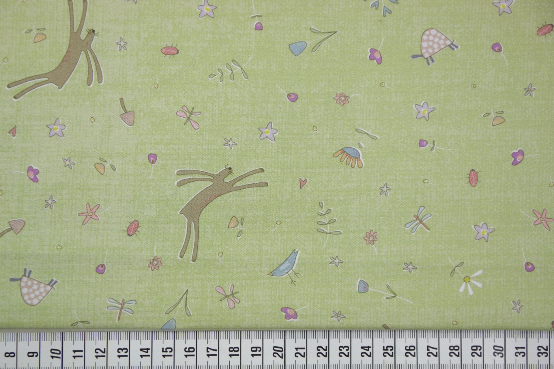 quiltstof-Licht groen met o