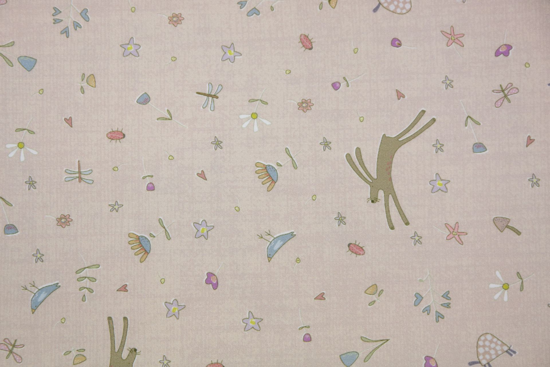 quiltstof-Poederroze met o