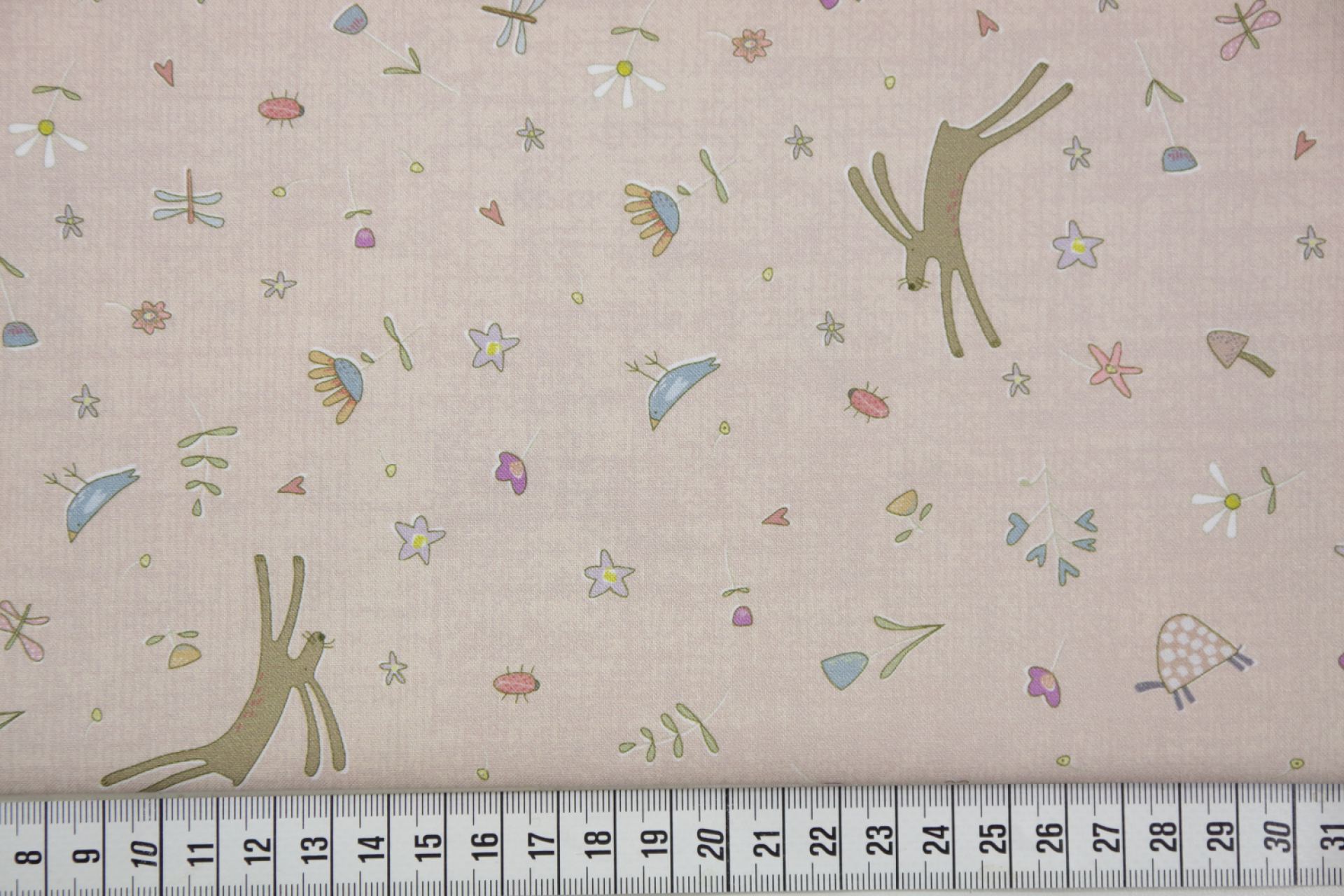 quiltstof-Poederroze met o