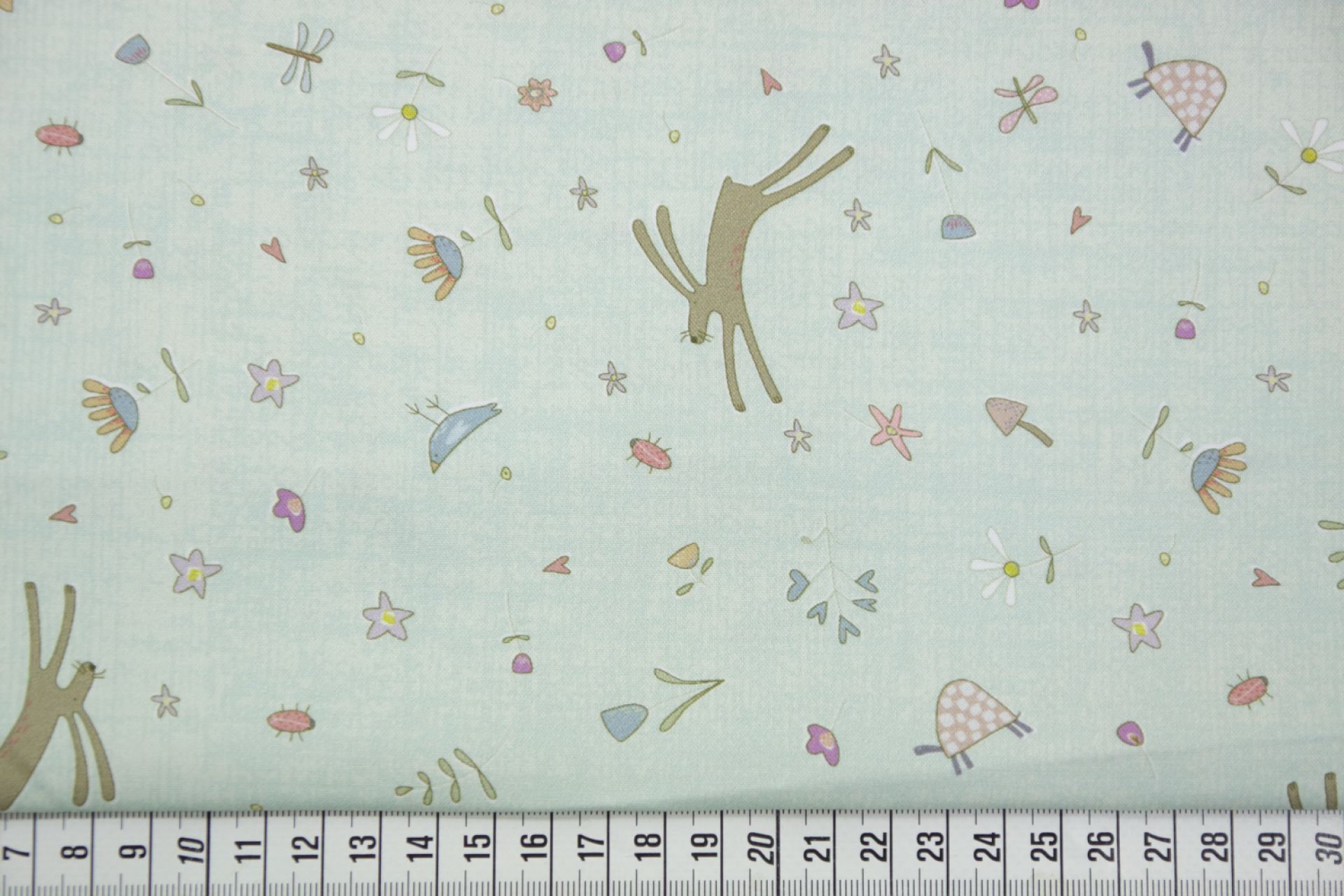 quiltstof-Licht turquoise met o