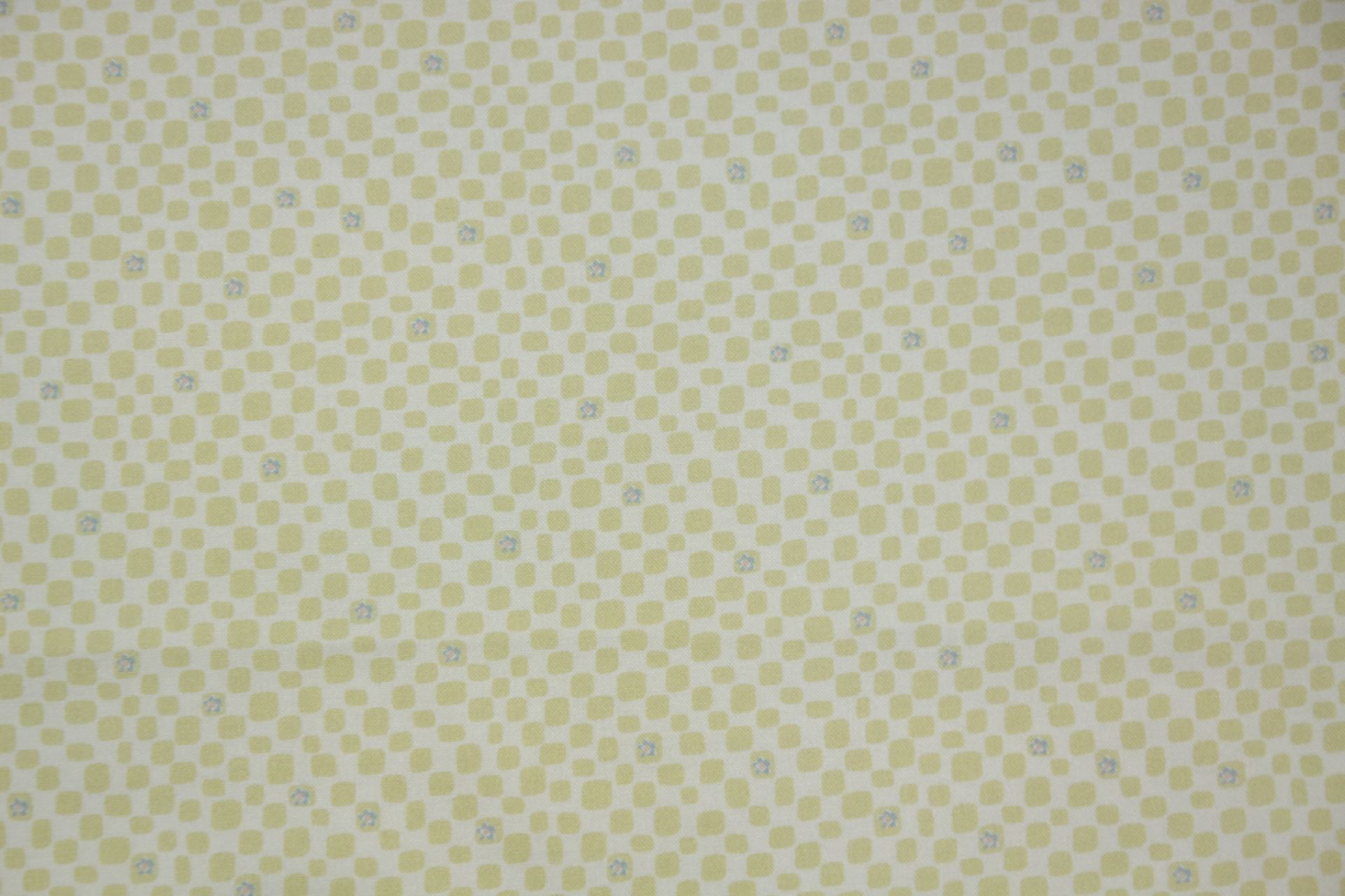 quiltstof-Ivoor met olijgroene blokjes-D