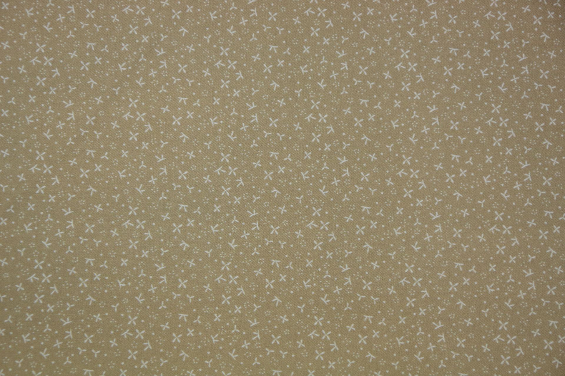 quiltstof-Lichtbruin met lichtblauwe mot